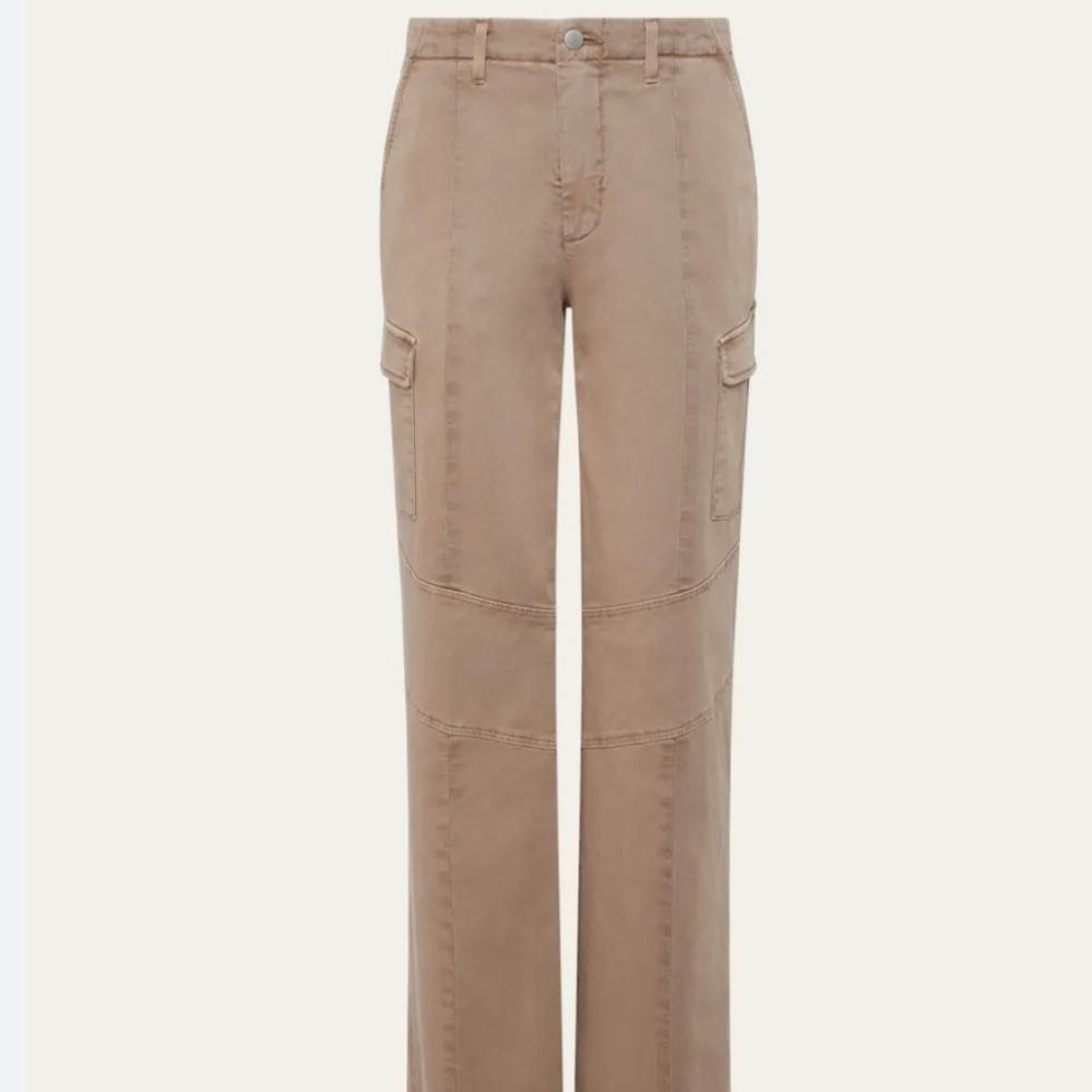 NEW L'AGENCE brooklyn high rise utility wide leg in tan denim pant - Picture 2 of 10